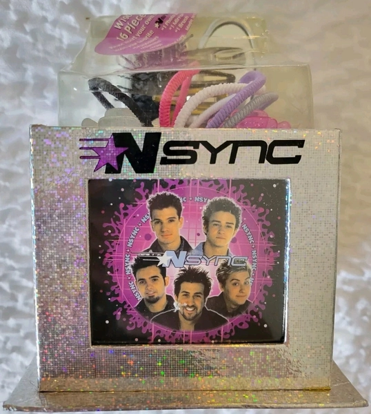 NSYNC Photo Box, Brush, Mirror W19008BX Vintage 16 Pc Hair Set Silver New Rare