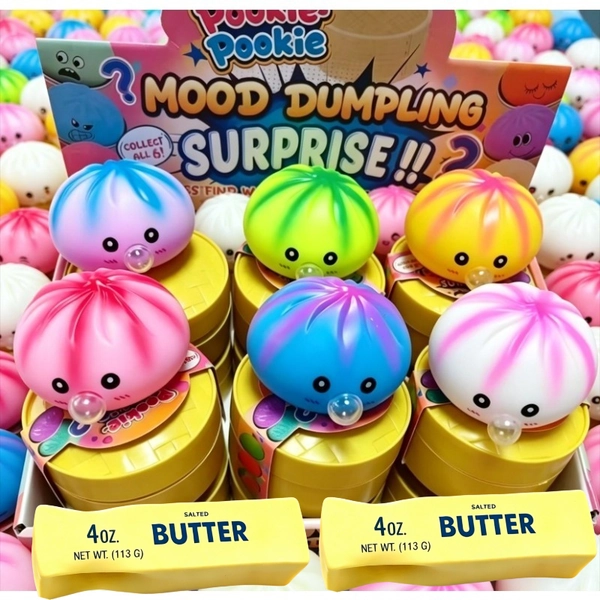 6pcs Set, Bubble-blowing Macron Pinching Fun Set + Butter Pinching Strip, Children's Soothing Product Toy, Soft and Comfortable, Soft and Bouncy Touch, Cute Collectible Surprise Toy