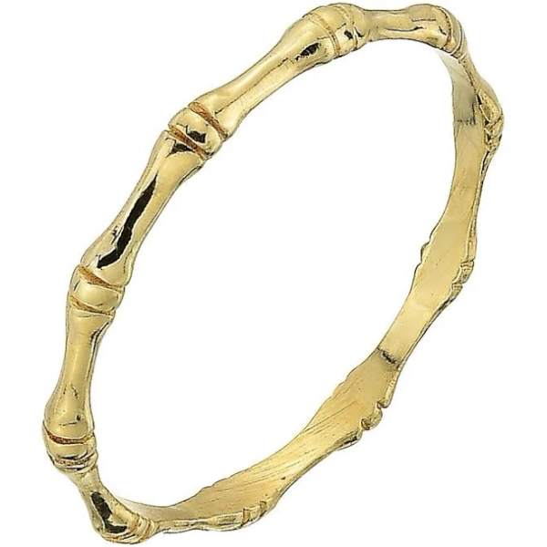 Adorna 14K Gold Bamboo Band Ring