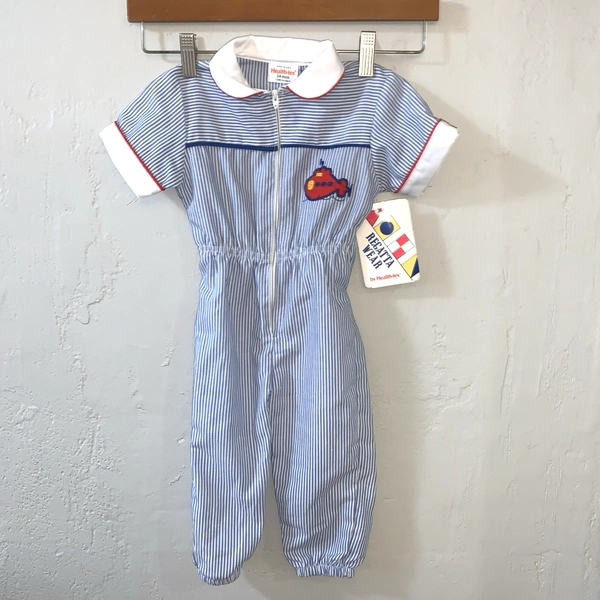 Vintage Healthtex Health-tex Regatta Wear Boys Jumpsuit Stripe One Piece 24M NWT
