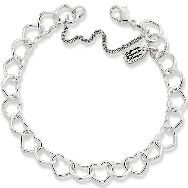 James Avery Connected Hearts Sterling Silver Charm Bracelet