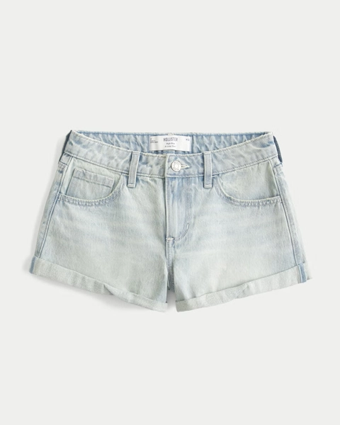 High-Rise A-Line Denim Shorts