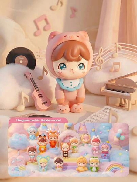 Blind Box(Non-Plush Filling)Cartoon Figurine Collectible Boxes, Cartoon-Themed Party Costume Dolls, Exquisite Tabletop Ornaments, Can Be Given As Christmas Gifts To Family And Friends - Size 3Pcs (random)