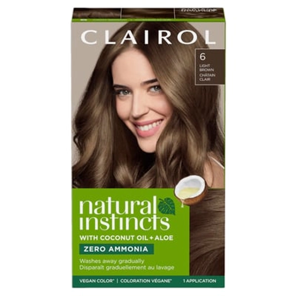 Clairol Natural Instincts Demi-Permanent Hair Dye, 6 Light Brown Hair Color, Pack of 1 6 Light Brown 5.85 Fl Oz (Pack of 1)