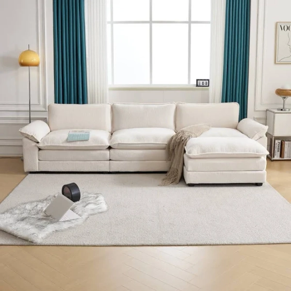 Wade Logan Avrilynn Upholstered Cloud Sofa&Couch with Ottoman
