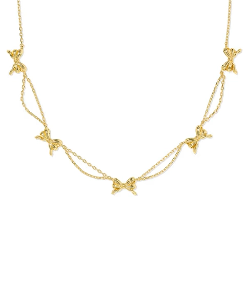 Bow Gold Strand Necklace 