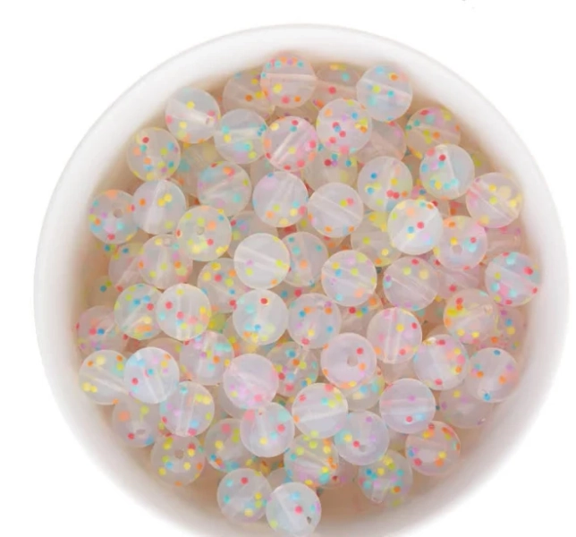 Silicone Round Confetti Beads