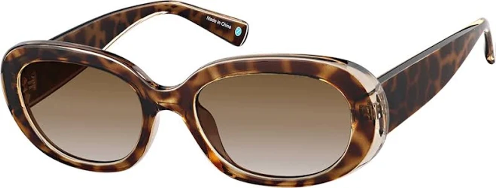 Zenni Women's Tortoiseshell Oval Sunglasses