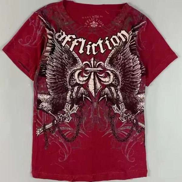 Affliction red &amp; black shirt
