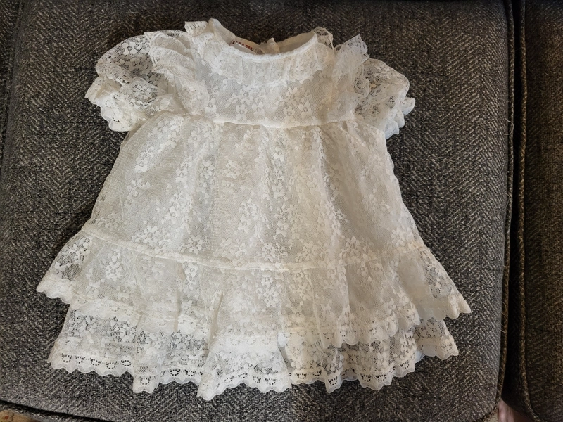 Kalula Kids White Layered Lace Baby Girl's Dress Sz 18 Months Vintage 1980s USA