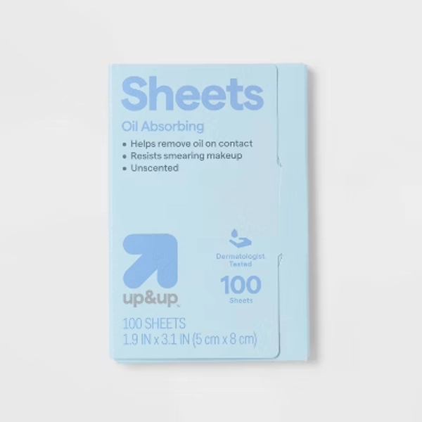Oil Absorbing Sheets - 100ct - up&up™: Hypoallergenic, Face Use, Oily Skin, Wipe Form