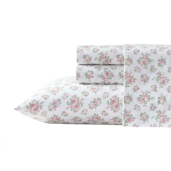 Laura Ashley Queen Sheet Set Leanna Rose Pink