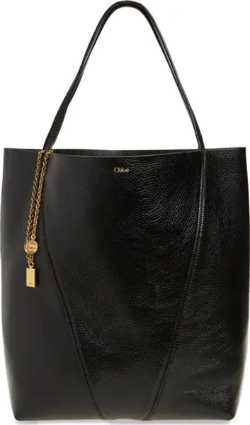Large Spin Leather Tote