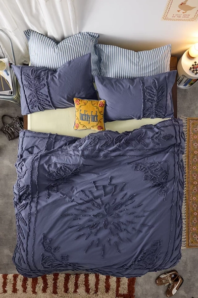 Blue Jackie Tufted Duvet Set