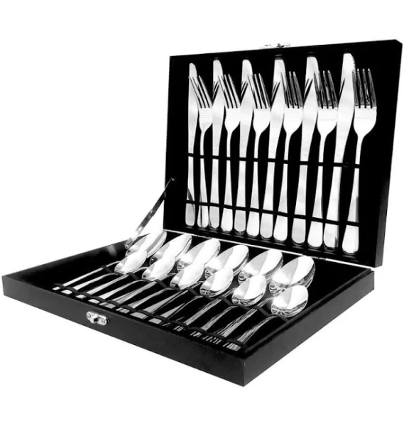 Ovente 24-Piece Stainless Steel Flatware Cutlery Set