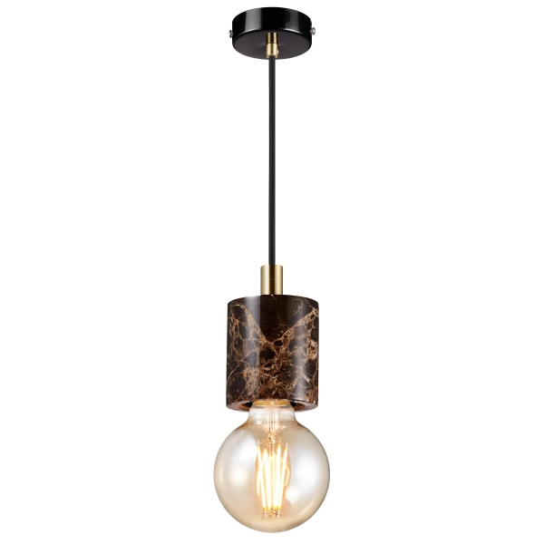 Suspension Siv, marbre, marron, Diam.10 cm, E27