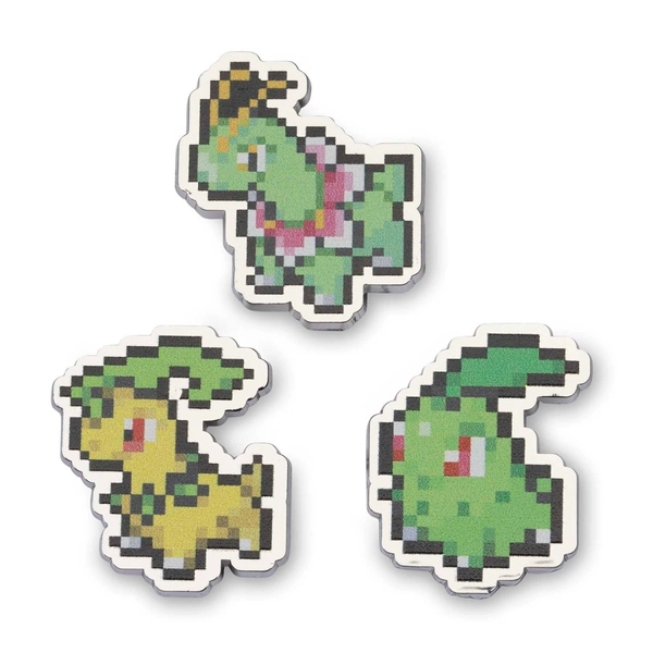 Chikorita, Bayleef & Meganium Pokémon Pixel Pins (3-Pack)