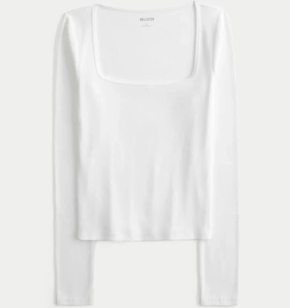 Hollister Women's Long-Sleeve Square-Neck Top