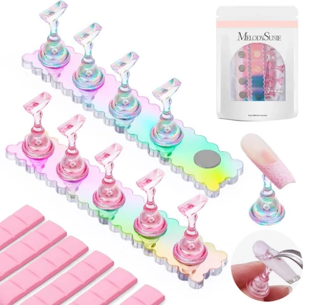 2 Sets Acrylic Magnetic Nail Stand