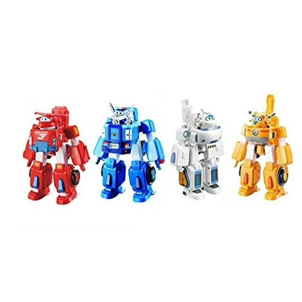 Super Wings Transforming 4-Pack - Jett, Donnie, Paul, and Astra