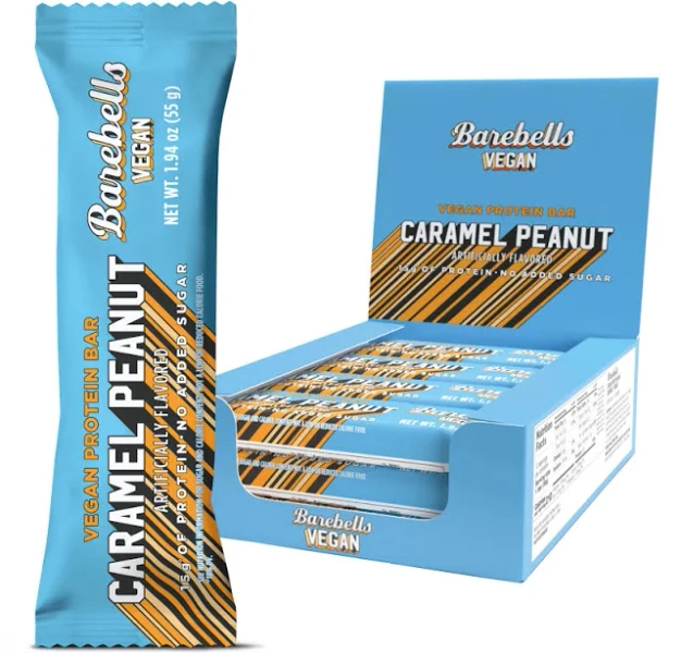 Barebells Vegan Protein Bar Caramel Peanut 12 Bars
