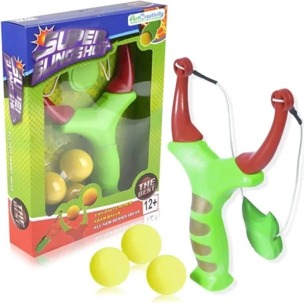 Slingshot for Kids with 3 Foam Balls, Outdoor Toys for Boys and Girls, Kids’ Shooting Toys for Yard, Camping, and Outside Fun, Active Toys for