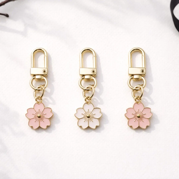 Cherry Blossom Flower Charm Sakura Flower Accessories Keychain Bag Pendant Women Cute Birthday Gift Idea - Etsy