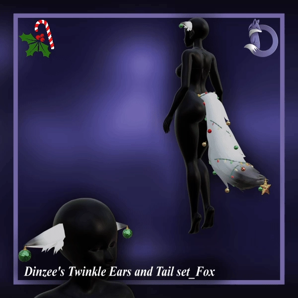 Dinzee's Twinkle Ears and Tail set - Fox - Christmas 2025