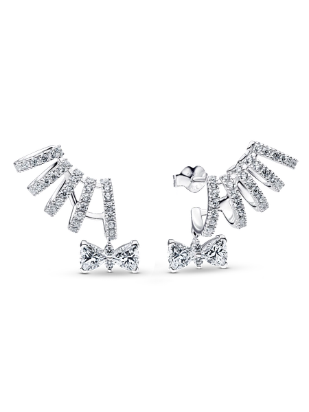 Bridgerton Sparkling Bow Climber Earrings
