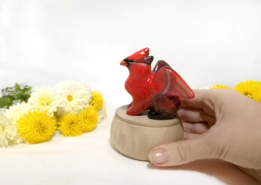 Cardinal Griffin statue Small gryphon figurine TO ORDER Tiny clay animal Cute sculpture Bird griffin mini figure Baby griffon totem gift