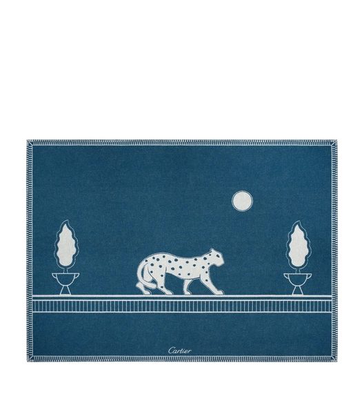 Cartier Merino Wool-Cashmere Panthère de Cartier Blanket (190cm x 140cm)
