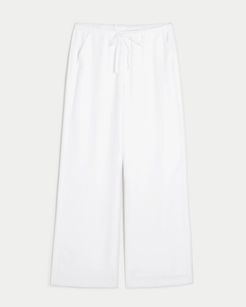 Linen-Blend Pull-On Baggy Pants