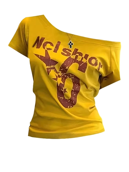 Y2k Sport Summer Off shoulder Top Women Sexy Vintage 2000s Short sleeve T shirt  Lady Body Basic Crop Top Female Casual - AliExpress 200000345