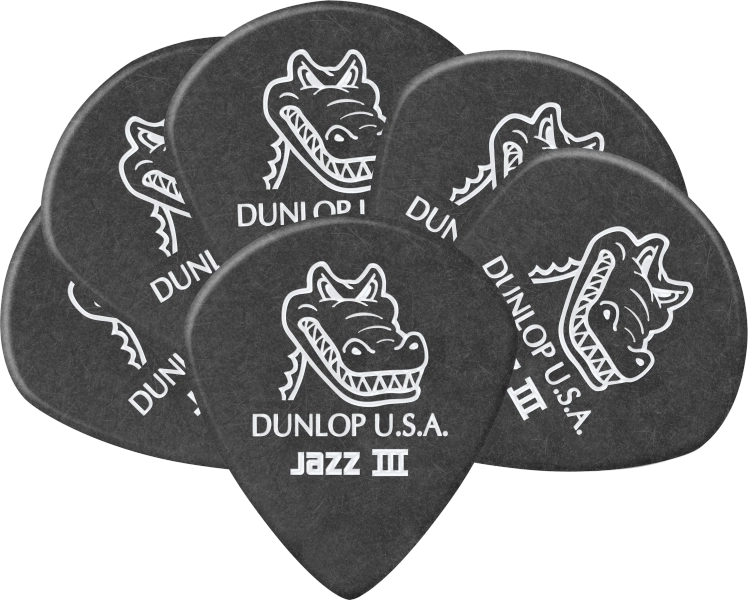 Dunlop Gator Grip Jazz III Guitar Picks 1.4mm (6-pack)