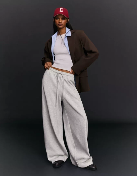 Plush barrel trousers with stoppers