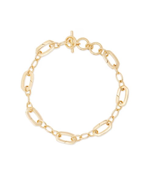 Link & Chain Charm Bracelet in 18k Gold Vermeil