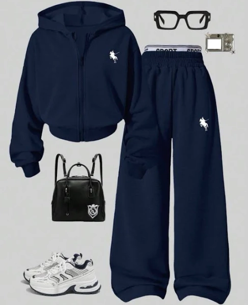 SHEIN Girls Hooded Two-Piece Set