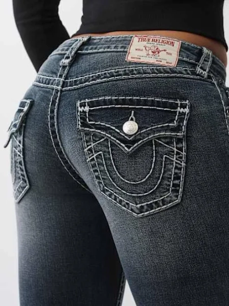 True Religion Women's Becca Mid Rise Super T Bootcut Jeans