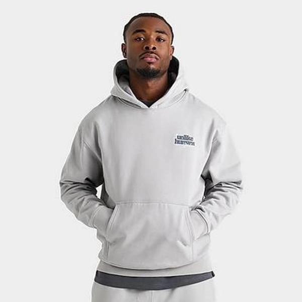 Unlike Humans Men's Crafted Pullover Hoodie in Grey/Navy Size: Small