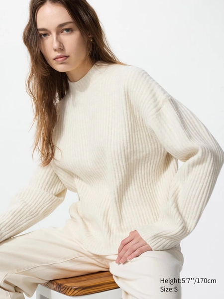Souffle Yarn Mock Neck Sweater | UNIQLO US