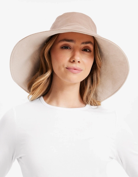 Ultra Wide Cotton Linen Hat UPF 50+ - Solbari USA