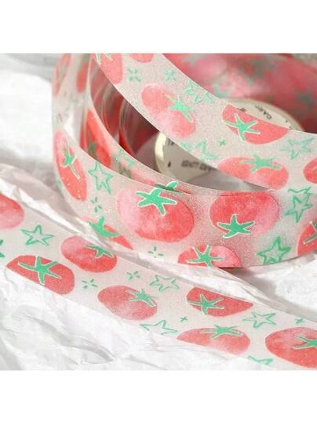 1 rollo de cinta decorativa de washi con brillo de material PET, linda para scrapbooking, diarios, teléfonos, cuadernos, vuelta al colegio