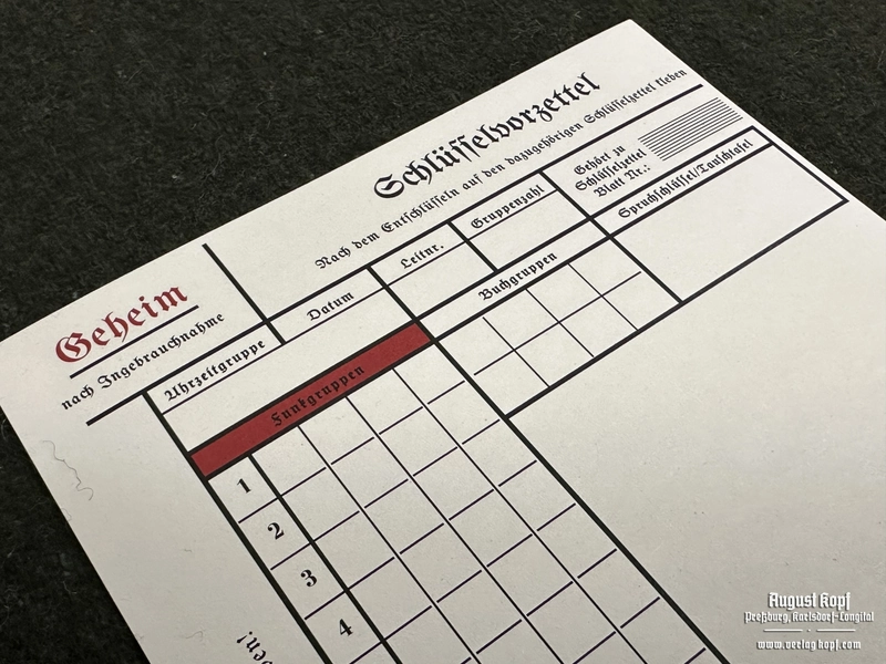 Schlüsselzettel form A5