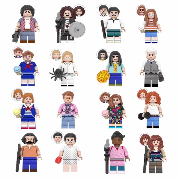 16PCS Stranger Thing Minifigure Collection – Urban Character Model Brick Set, Perfect Gift for Kids & Sports Fans