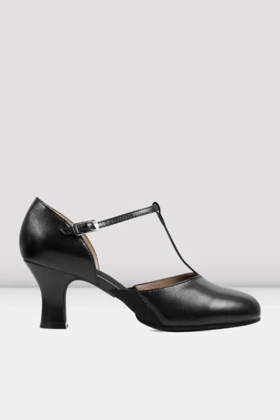 Ladies Split Flex Leather Character Shoes, Black