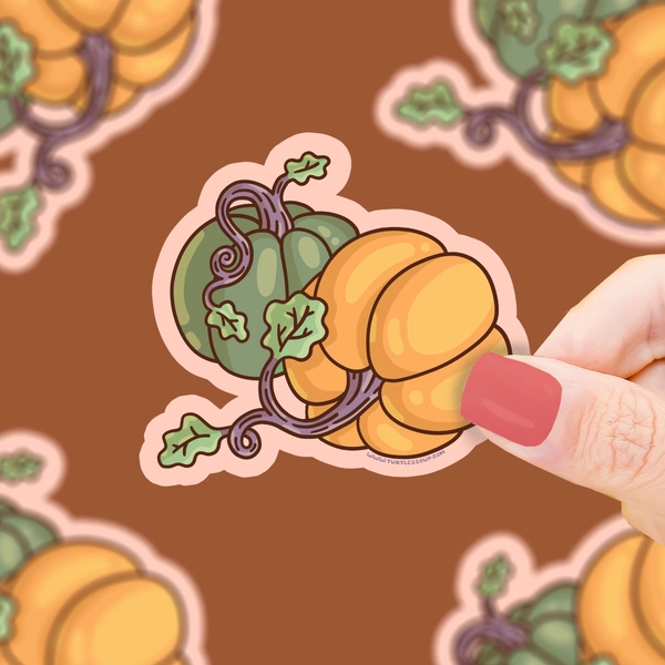 Fall Pumpkins, Cute, Cozy Season, Autumn, Fall Vibes, Nature, Pumpkin Patch, Cottagecore, Leaves, Pumpkin Lover, Waterproof, Vinyl Sticker