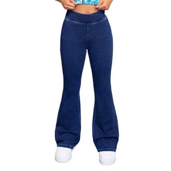 Fdrone Tween Girl's Y2k Embroidered Ripped Flare Bell Bottom Jeans