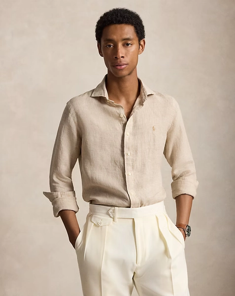 Custom Fit Houndstooth Linen Shirt