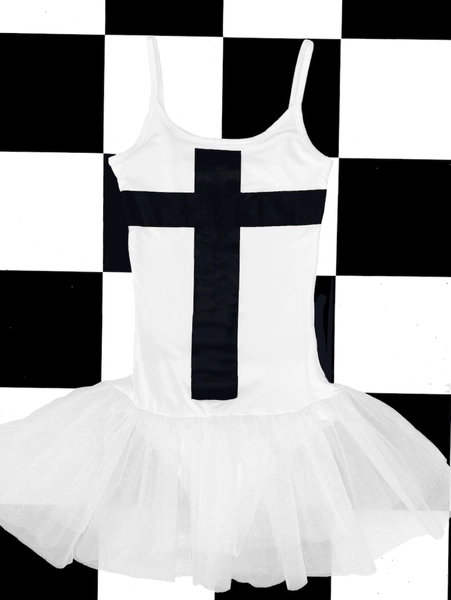 SWEET LORD O'MIGHTY! CROSS TUTU DRESS IN WHITE