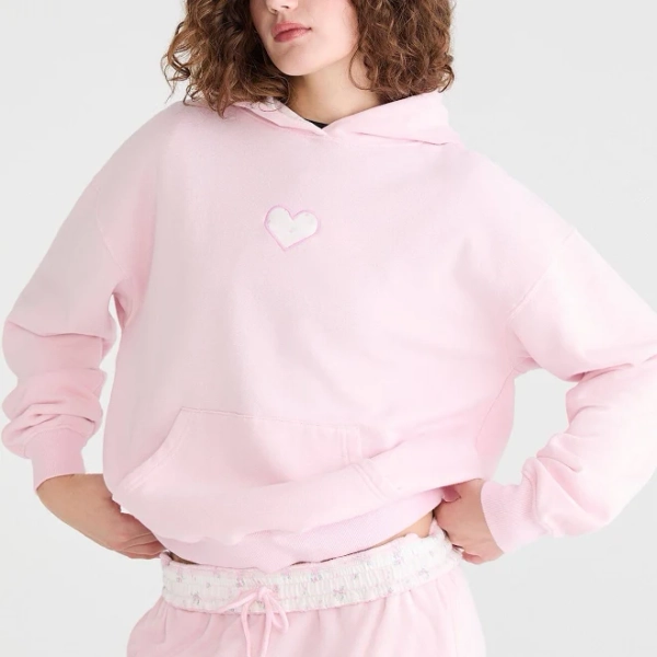 Aeropostale Women's Cloud Soft Floral Heart Hoodie